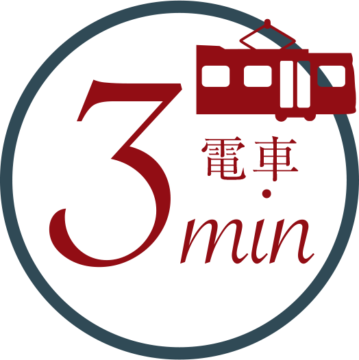 電車3min