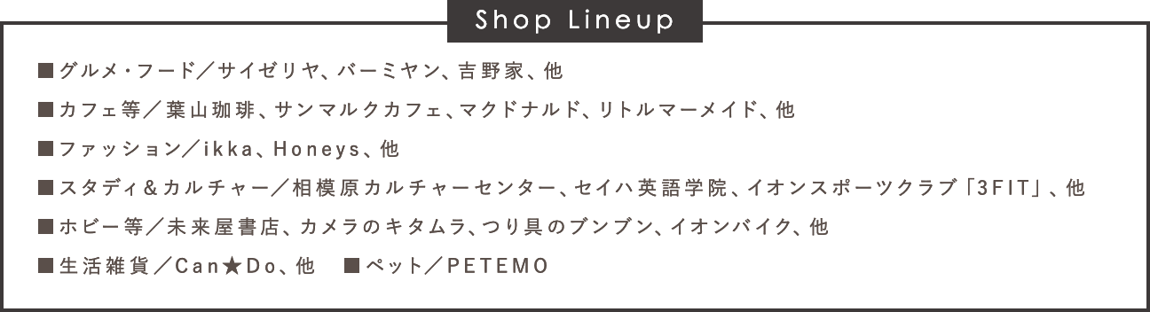 SHOP LIST