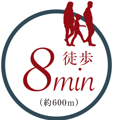 徒歩8分/約600m