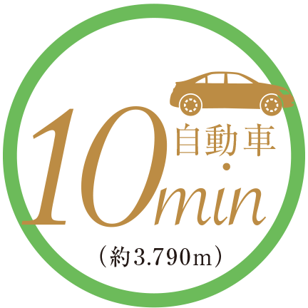 自動車10分/約3,790m