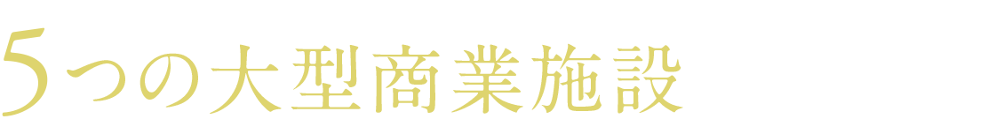 5つの大型商業施設が徒歩圏