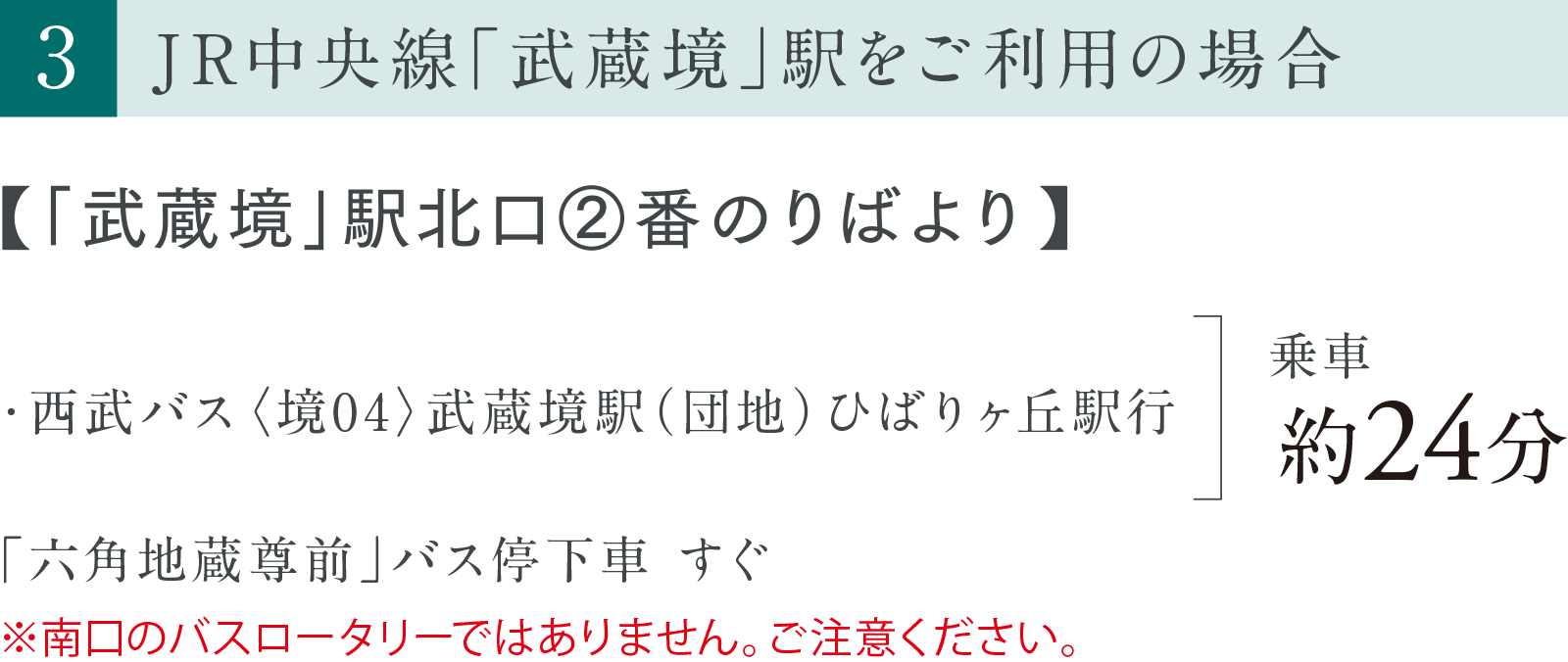 ［3］JR中央線「武蔵境」駅をご利用の場合